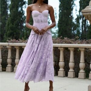 V. Chapman Strapless Lavender Lace Dress (corset and skirt set)